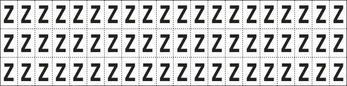 930Z - foglio n.60 etic.aut. B/N lettera Z