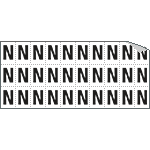 932N - Foglio n.30 etichette adesive B/N lettera N