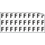 933F - Foglio n.30 etichette adesive B/N lettera F