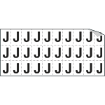 933J - Foglio n.30 etichette adesive B/N lettera J