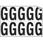 936G - Foglio n.10 etichette autoadesive B/N lettera G