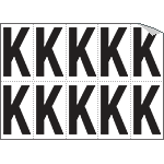 936K - Foglio n.10 etichette autoadesive B/N lettera K