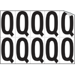 936Q - Foglio n.10 etichette autoadesive B/N lettera Q