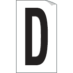 937D - Foglio n.1 etichetta autoadesiva B/N lettera D