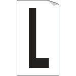 937L - Foglio n.1 etichetta autoadesiva B/N lettera L