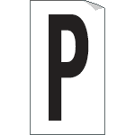 937P - Foglio n.1 etichetta autoadesiva B/N lettera P