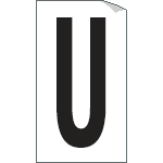 937U - Foglio n.1 etichetta autoadesiva B/N lettera U