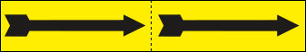 9390BY - Foglio n. 2 etichette adesive giallo freccia nera