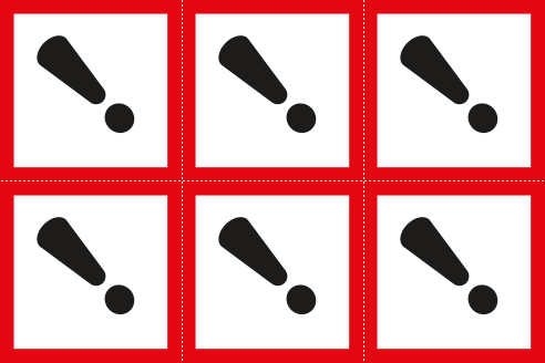 9427A - Foglio n. 6 etichette adesive pericolo