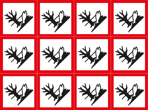 9429B - Foglio n.12 etichette adesive pericolo ambiente