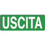 9602AG - Foglio n. 1 etichette adesive fondo verde USCITA