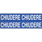 9606BB - Foglio n. 4 etichette adesive fondo blu CHIUDERE