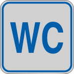 9651A - Etichetta argento simbolo WC