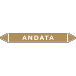 99000A - foglio 5 etichette per tubazioni fondo ocra ANDATA