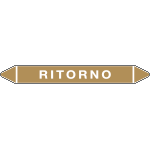 99001A - foglio 5 etichette per tubazioni fondo ocra RITORNO