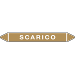 99003A - foglio 5 etichette per tubazioni fondo ocra SCARICO