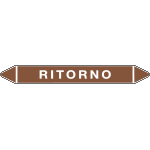 99101A - foglio 5 elichette per tubazioni fondo marrone RITORNO