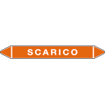 99303B - foglio 5 elichette per tubazioni fondo arancione SCARICO