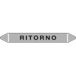 99401A - foglio 5 elichette per tubazioni fondo argento RITORNO
