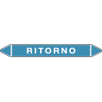 99501A - foglio 5 elichette per tubazioni fondo azzurro RITORNO