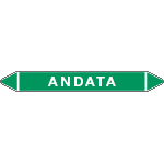 99600A - foglio 5 elichette per tubazioni fondo verde ANDATA