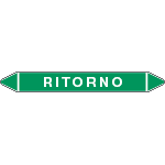 99601D - etichetta per tubazioni fondo verde RITORNO
