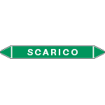 99603D - etichetta per tubazioni fondo verde SCARICO