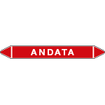 99700C - etichetta per tubazioni fondo rosso ANDATA