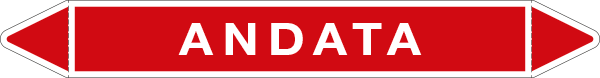 99700D - etichetta per tubazioni fondo rosso ANDATA