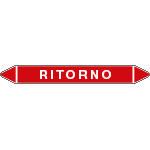 99701A - foglio 5 elichette per tubazioni fondo rosso RITORNO