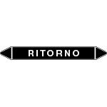 99901A - foglio 5 elichette per tubazioni fondo nero RITORNO