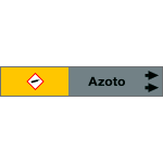 99A017NAD - foglio da 5 etichette fondo grigio"AZOTO " freccia destra