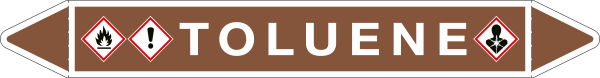 99A167A - foglio da 5 etichette autoadesive con frecce e simboli per TOLUENE