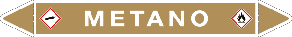 99A231D - Etichetta singola autoadesiva con frecce e simboli per METANO