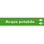 99A672NAD - foglio da 5 etichette fondo verde "ACQUA POTABILE" dx