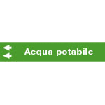 99A672NAS - foglio da 5 etichette fondo verde "ACQUA POTABILE" sx