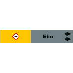 99A752NAD - foglio da 5 etichette fondo grigio"ELIO  " freccia destra