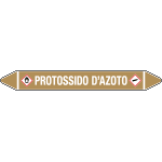 99A871A - foglio da 5 etichette autoadesive con frecce+simb PROTOSSIDO DI AZOTO