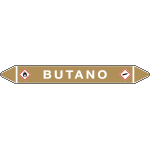99B201A - foglio da 5 etichette autoadesive con frecce e simboli BUTANO