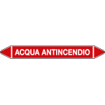 99B212A - foglio da 5 etichette autoadesive con frecce+simb.ACQUA ANTINCENDIO