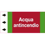 99B212NFS - foglio etichetta fondo rosso "ACQUA ANTINCENDIO" sinistra