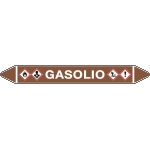 99B570A - foglio da 5 etichette autoadesive con frecce e simboli GASOLIO