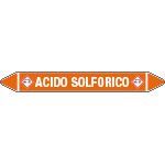 99B580D - foglio da 1 etichetta autoadesiva con frecce+simboli x ACIDO SOLFORICO