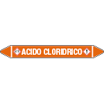 99B590A - foglio da 5 etichette autoadesive con frecce simboli ACIDO CLORIDRICO