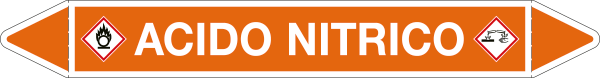 99B620A - foglio da 5 etichette autoadesive con frecce+simb ACIDO NITRICO
