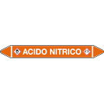 99B620B - foglio da 5 etichette autoadesive con frecce+simb ACIDO NITRICO
