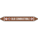 99B851B - foglio da 5 etichette autoadesive con frecce+simb OLIO COMBUSTIBILE
