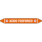 99B990B - foglio da 5 etichette autoadesive con frecce+simb ACIDO FOSFORICO