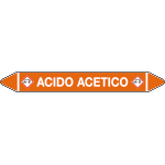 99C020B - foglio da 5 etichette autoadesive con frecce e simboli ACIDO ACETICO