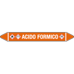99C050A - foglio da 5 etichette autoadesive con frecce+simboli ACIDO FORMICO